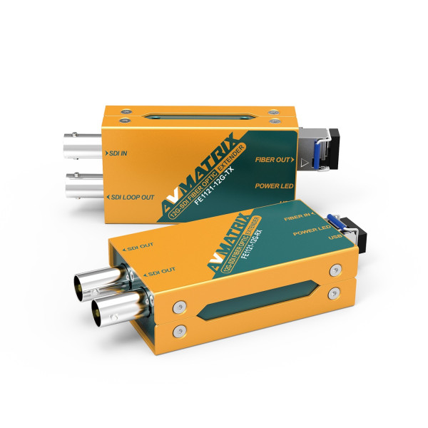 Avmatrix FE1121-12G Extender Optic Fibra 12G-SDI, Transmitator, Receiver, Distanta 10km, Detectare Automata, USB