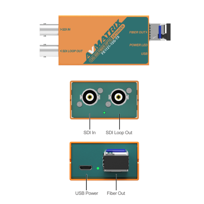 Avatar Shop|Avmatrix FE1121-12G Extender Optic Fibra 12G-SDI, Transmitator, Receiver, Distanta 10km, Detectare Automata, USB|AVMATRIX