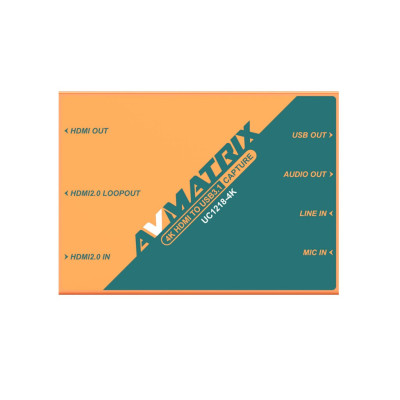 Avatar Shop|AVMATRIX UC1218-4K Capturator Video HDMI la USB 3.1 Type-C, Input 4K60, Loop HDMI 4K, Audio Mic/Line, Plug-and-Play|AVMATRIX
