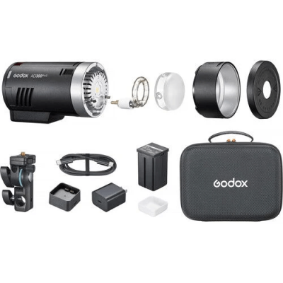 Avatar Shop|Blitz Studio Portabil Godox Witstro AD300 Pro II, 300W, Acumulator Li-Ion, HSS, Montura Bowens, Racire Activa|Godox