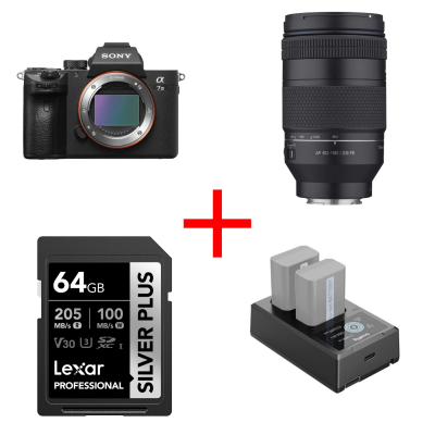 Sony A7 III + Obiectiv Samyang 60-180mm F2.8 FE, bonus card Lexar 64gb si incarcator