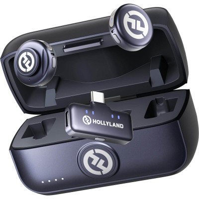 Hollyland Lark M3 Combo 2TX+1RX Lavaliere Wireless USB-C, Audio 32-bit Float, Anulare...