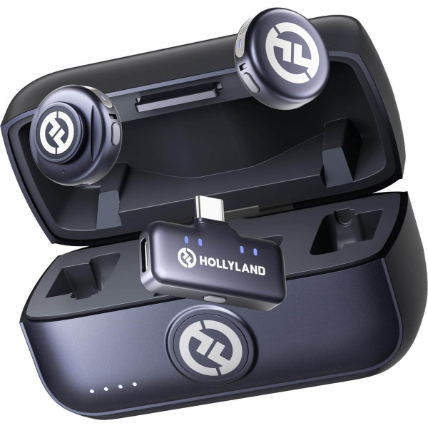 Hollyland Lark M3 Combo 2TX+1RX Lavaliere Wireless USB-C, Audio 32-bit Float, Anulare Zgomot AI, Autonomie 24h