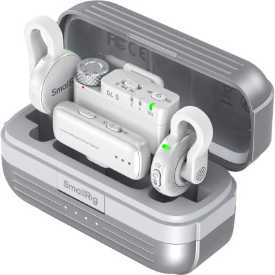 Avatar Shop|SmallRig 5716 S70 Microfon Wireless, Compatibilitate Multi-Dispozitiv, Alb, USB-C si 3.5mm, 48kHz/24-bit|SmallRig