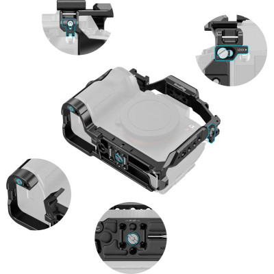 Avatar Shop|SmallRig 6703 Cage Kit pentru Sony Alpha 7R VI, Carcasa Protectie, Placa Arca-Swiss HawkLock, Sina NATO, Maner Superior|SmallRig