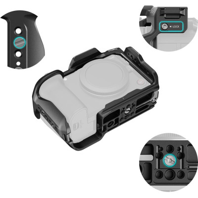 Avatar Shop|SmallRig 6372 HawkLock Cadru Fixare Rapida pentru Canon EOS R6 V, Placa Arca-Swiss, Sina NATO H21, Cold Shoe, Priza QD|SmallRig