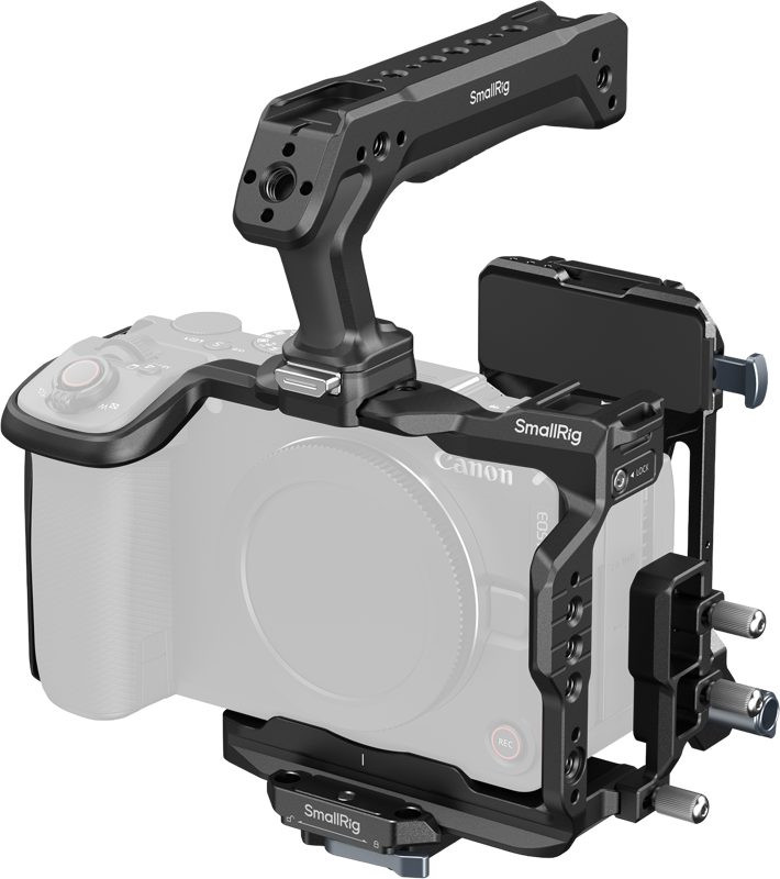 SmallRig 6381 HawkLock, Kit Cadru Eliberare Rapida, Placa Baterie V-Mount, Pentru Canon EOS R6 V