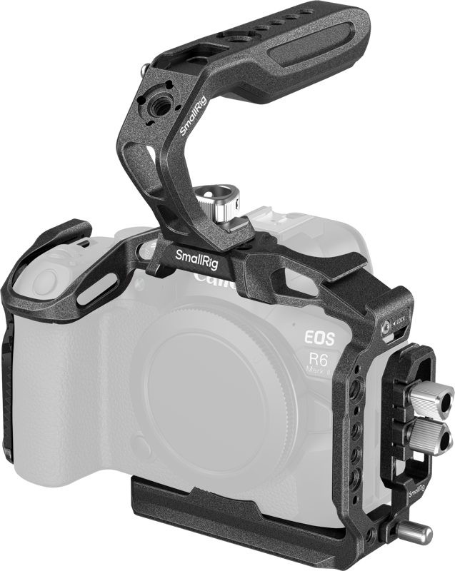SmallRig 6652 Black Mamba Cage Kit pentru Canon EOS R6 Mark II, Carcasa Camera, Interfata Arca-Swiss, Maner Superior