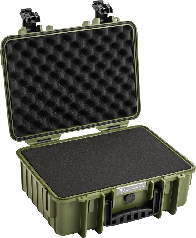 B&W Outdoor Cases Type 4000, Geanta Protectie, Culoare Bronze Green, Inserti Spuma Pretaiata, Certificare IP67, Rezistenta -30