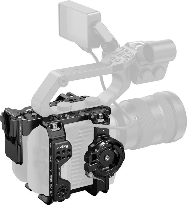 SmallRig 5801 Cage Kit pentru Sony FX6, Filmare Verticala, Placa Baterie V-Mount, Sina NATO HawkLock, Suport Cold Shoe