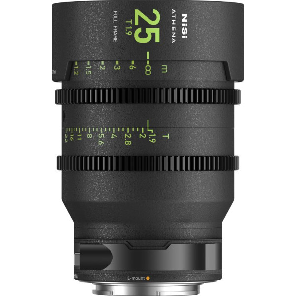 NiSi Athena Prime 25mm T1.9 E-Mount, Obiectiv Cine, Diafragma T1.9, Cerc Imagine 46mm, Montura Sony E, Filet Filtru 77mm