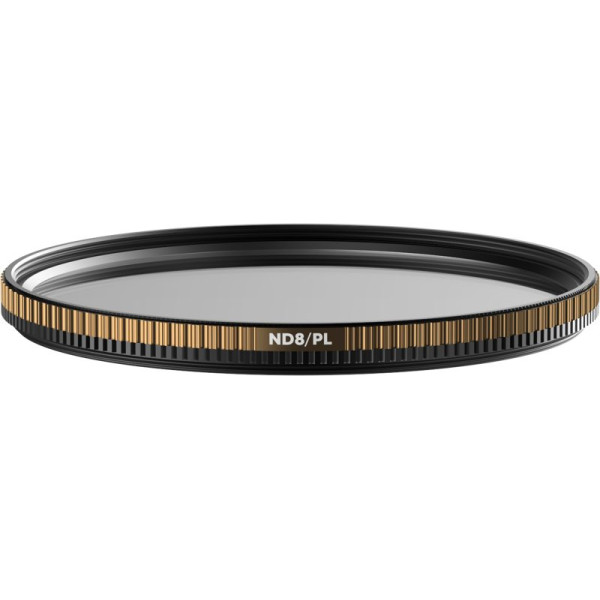 PolarPro QuartzLine ND8/PL 77mm, Filtru ND si Polarizare, Densitate 3 Stop, Sticla Cuart Topit 99.9%, Cadru Alama, Rezistent la