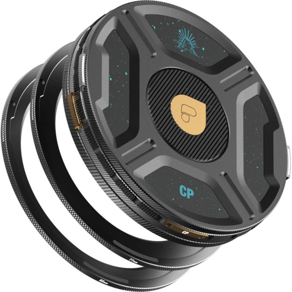 PolarPro Helix CP Starter Kit, Filtru Polarizator Circular, Sistem Magnetic Helix, Placi de Baza 77mm si 82mm