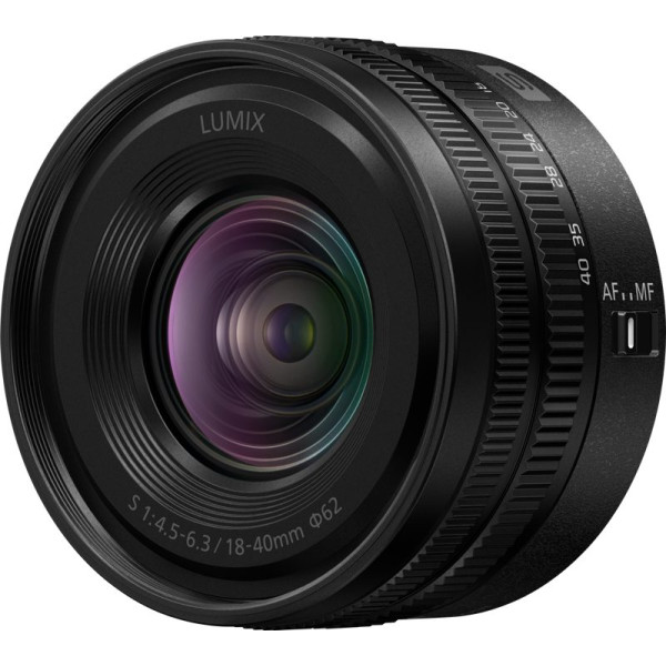 Panasonic Lumix S 18-40mm F/4.5-6.3, Obiectiv Zoom, Montura L-mount, Compact si Usor, Rezistent la Intemperii