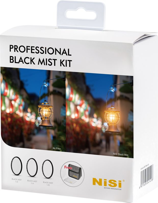 NiSi Professional Black Mist Kit 67mm, Set 3 Filtre Circulare, Intensitati 1/2 1/4 1/8, Husa si Carpa Incluse