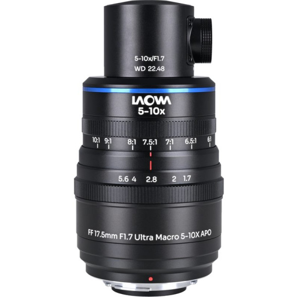 Laowa Aksen 17.5mm f/1.7 5-10X Ultra Macro APO, Versiune Iluminare Coaxiala, Montura Nikon F, Focalizare Manuala, Zoom Intern