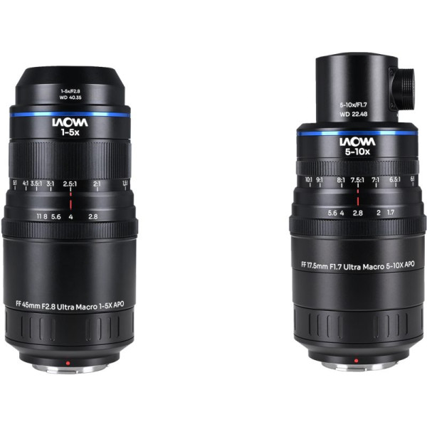 Laowa Aksen 2-Lens Bundle, 45mm f/2.8 si 17.5mm f/1.7, Montura MFT, Macro 1-10X, Iluminare Coaxiala