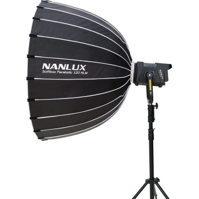 Avatar Shop|Nanlux Softbox Parabolic 120cm, Montura NLM, Pentru Seria Evoke, Interior Argintiu, Difuzoare Detasabile|Nanlux