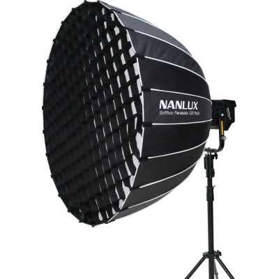 Avatar Shop|Nanlux Softbox Parabolic 120cm, Montura NLM, Pentru Seria Evoke, Interior Argintiu, Difuzoare Detasabile|Nanlux