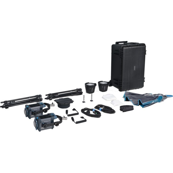 Nanlux Evoke 150C Kit 2 Lumini LED RGB, Cutie Rigida cu Roti, CCT 1000K-20000K, Nebula C8, IP66