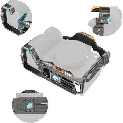 Avatar Shop|SmallRig 5518 "HawkLock" Quick Release Cage Kit for Sony A7R V/ A7 IV/ A7S III (Adv Ed) (Bumblebee)|SmallRig
