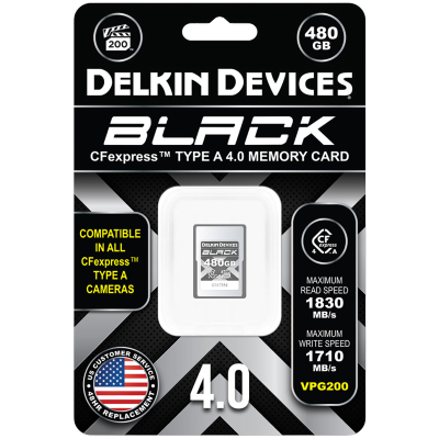 Avatar-Shop|Delkin CFexpress 4.0 BLACK, VGP200, R1830/W1710 (Type A | 4.0) 480GB, Card memorie CFExpress|DELKIN