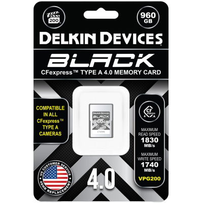 Avatar-Shop|Delkin CFexpress 4.0 BLACK, VGP200, R1830/W1740 (Type A | 4.0) 960GB, Card memorie CFExpress|DELKIN