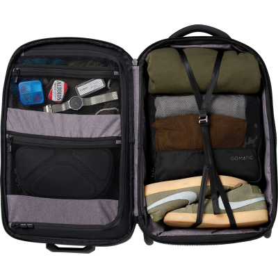Avatar-Shop|Ghiozdan trip troler calatorii cu loc special pentru laptop tableta, Gomatic Navigator 37L Wheeled Expandable Carry-On Bag (Blac|GOMATIC