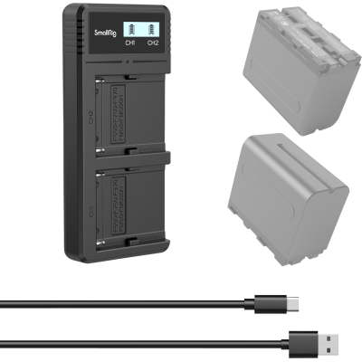 Avatar-Shop|SmallRig 4086 Battery Charger For NP-F970 Batteries, Placa incarcare doua baterii Sony|SmallRig