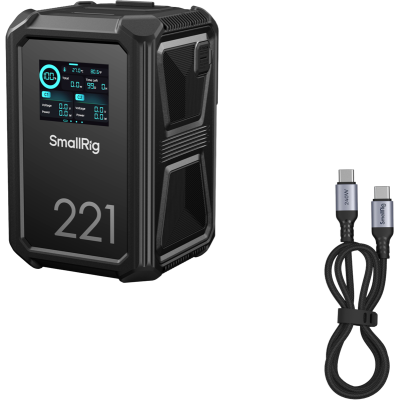 Avatar Shop|SmallRig X221 Baterie V-Mount, Ecran Touchscreen 2.0 inch, 221Wh, Incarcare Rapida 140W, IP54, Rezistenta 1.5m|SmallRig