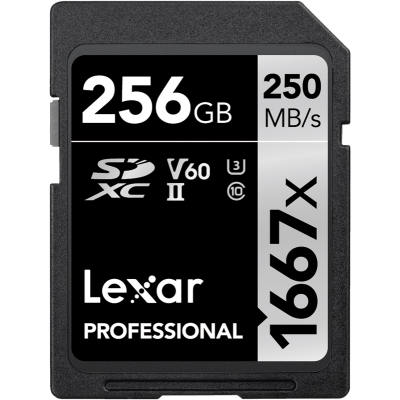 Lexar SDXC Pro 1667X UHS-II U3 R250/W120 (V60) 256G, Card memorie SD