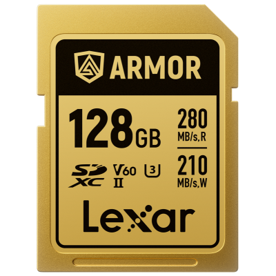 Lexar SDXC ARMOR Gold UHS-II U3, Stainless Steel, IP68 R280/W210 (V60) 128GB, Card memorie