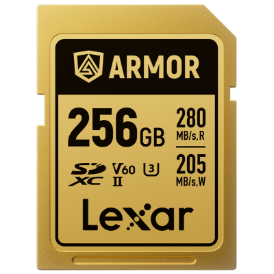 Lexar SDXC ARMOR Gold UHS-II U3, Stainless Steel, IP68 R280/W210 (V60) 256GB, Card memorie