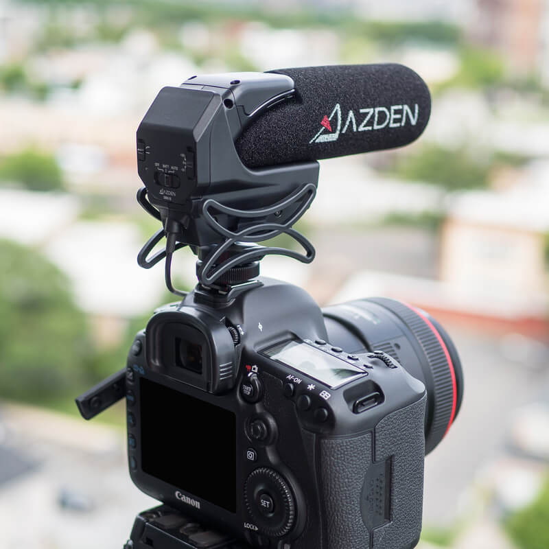 microfon video profesional de tip shotgun azden smx-15 alimentat pentru camere dslr