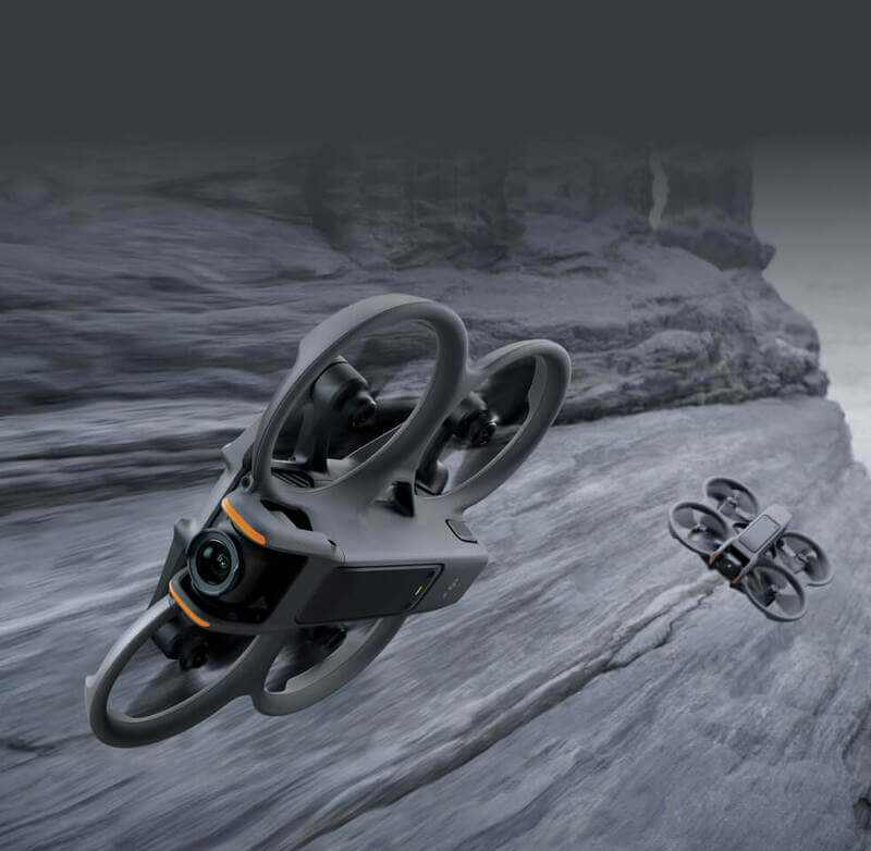 protectie integrata elice senzori fisheye si mod turtle drona dji avata 2