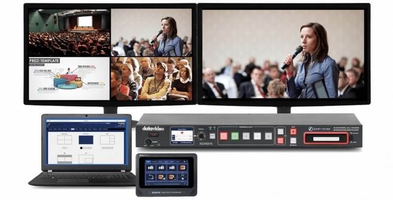 datavideo icast 10ndi multiformat streaming switcher ndi hx 1ru rackmount