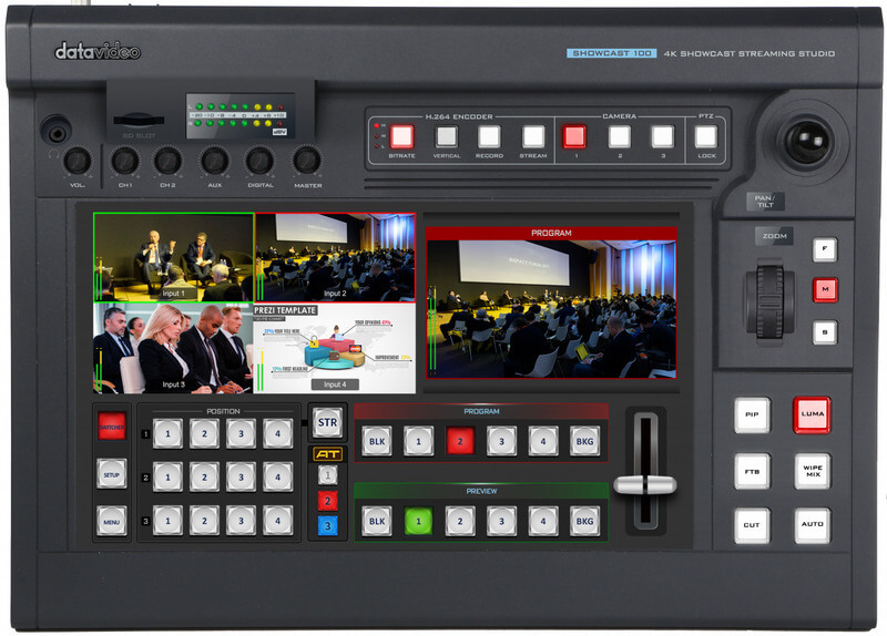 datavideo showcast 100 4k all-in-one production studio touchscreen control