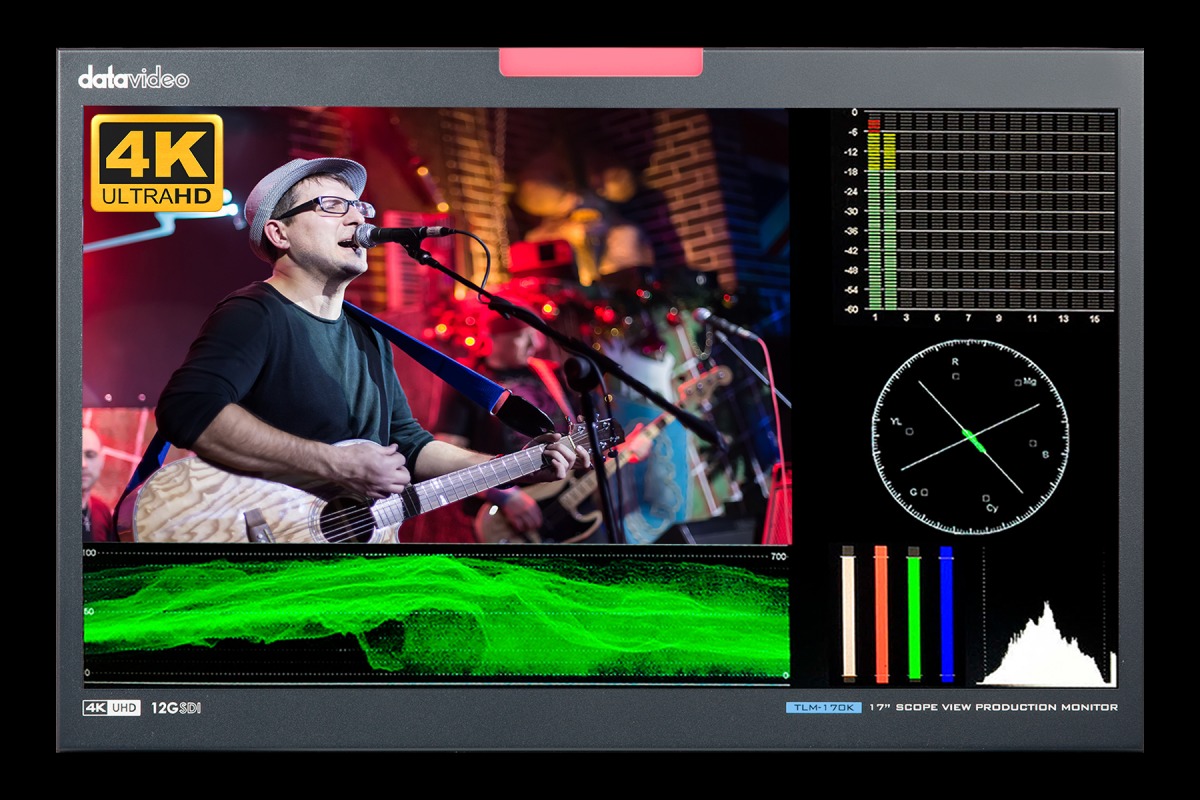 monitor datavideo tlm-170k scopeview uhd 4k 12g-sdi hdmi 2.0