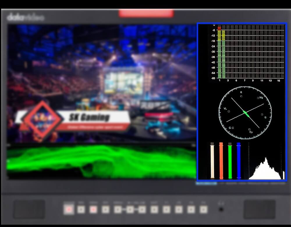 functie waveform si vector scope monitor datavideo tlm-170v