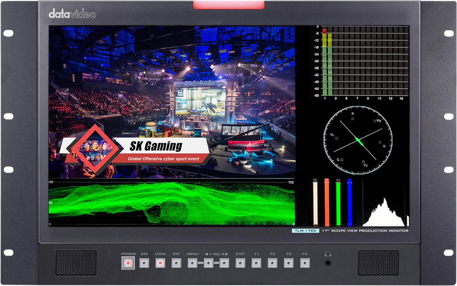 monitor datavideo tlm-170vr broadcast rack 7ru sdi hdmi