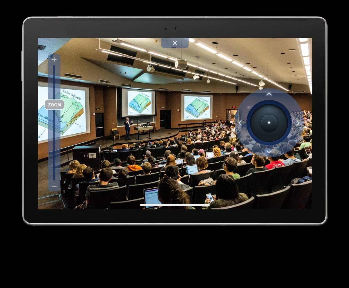 camera robotica alba ptz montata pe tavan biserica