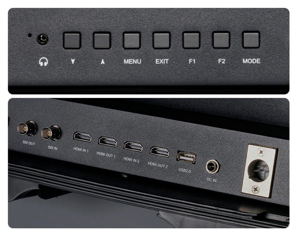 interfata conexiuni sdi hdmi 4k si placi v-mount monitor seetec wpc215