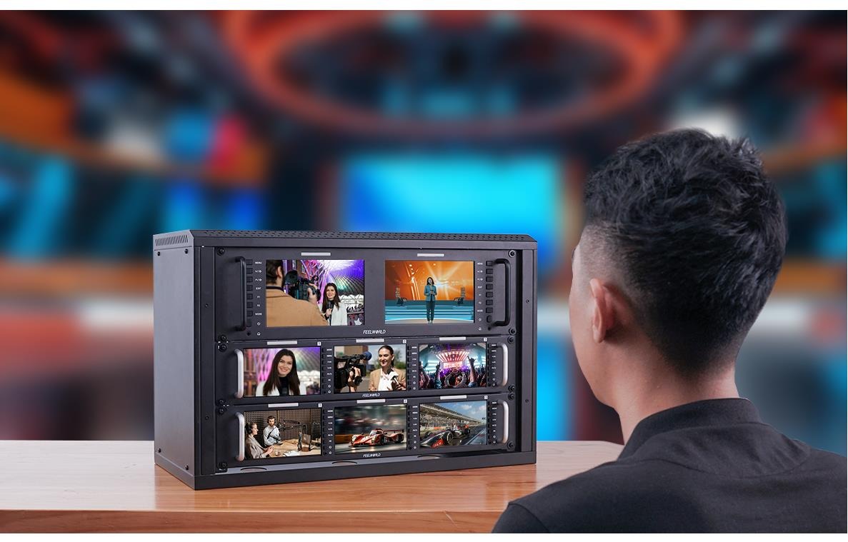 seetec t51 monitor triplu 5 inch rackmount 2ru sdi hdmi cvbs