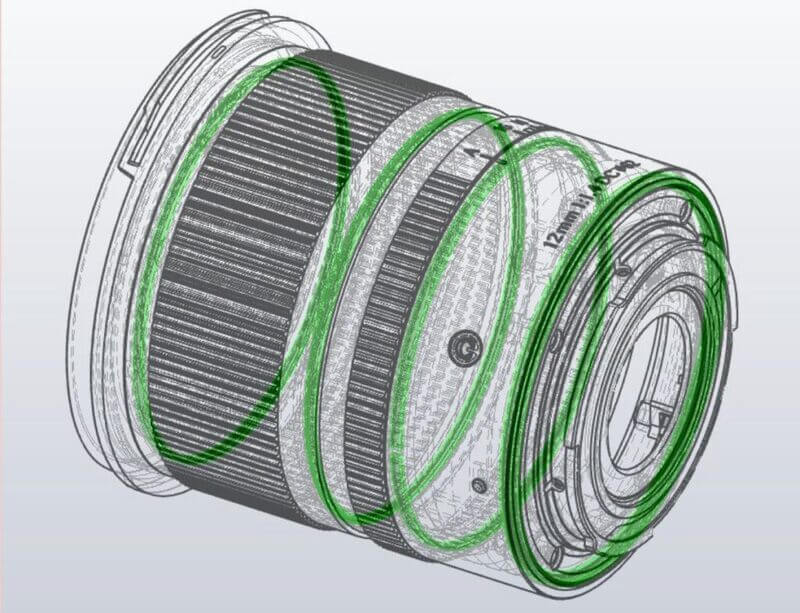 schema optica 14 elemente 12 grupuri 2 sld 3 asferice sigma 12mm