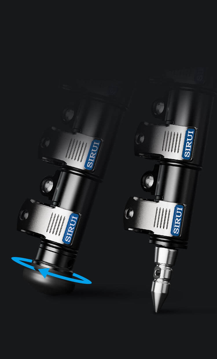 detaliu picioare carbon 32 mm sirui l-324f blocaj flip-lock 4 sectiuni