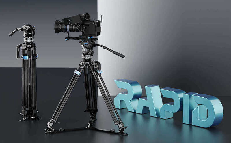 kit trepied video sirui sq75 s5 rapid twin-leg carbon bol 75 mm sarcina 5 kg profesional