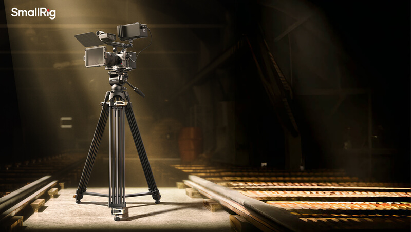 smallrig ad-01s 4686 heavy-duty fluid head video tripod kit aluminiu inaltime 187cm setup profesional