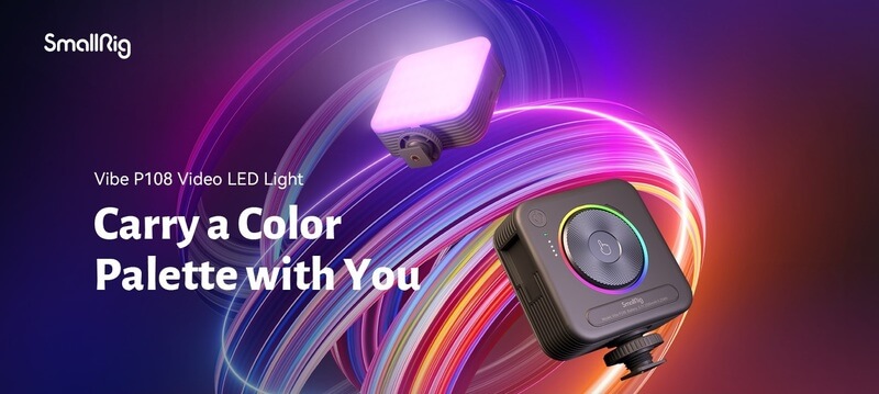 lampa led rgb smallrig vibe p108 full color on-camera vlogging