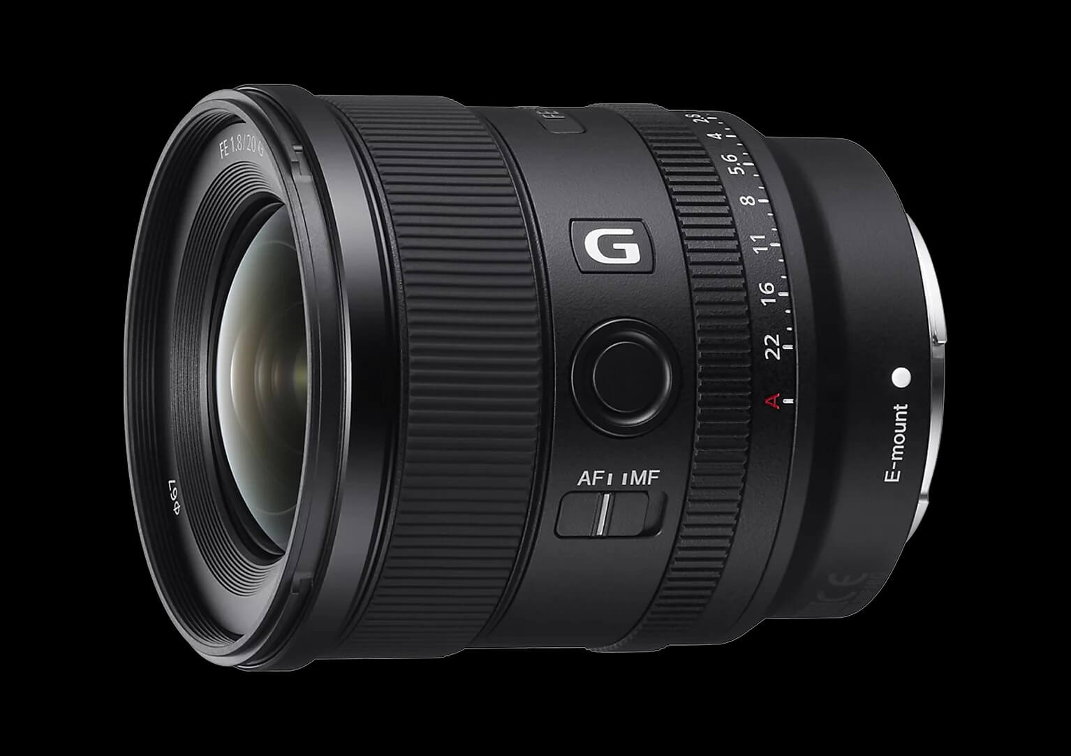 detaliu inel diafragma si buton focus hold sony 20mm