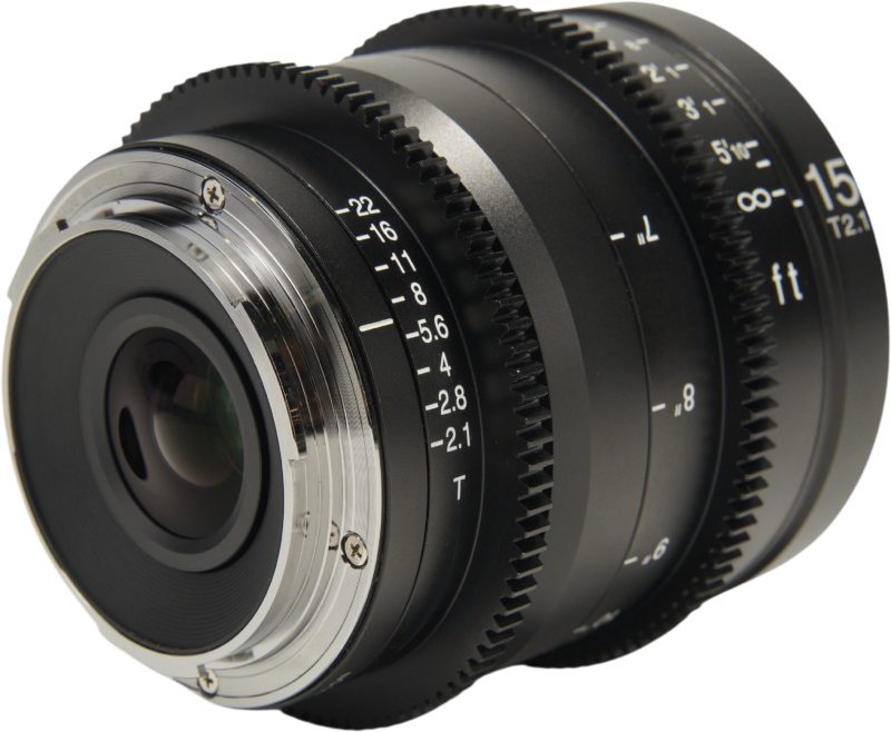 Laowa 15mm T2.1 Zero-D Cine Lens, Montura Canon RF, Diafragma T2.1, Distorsiune Minima Zero-D, Scala Focus in Picioare